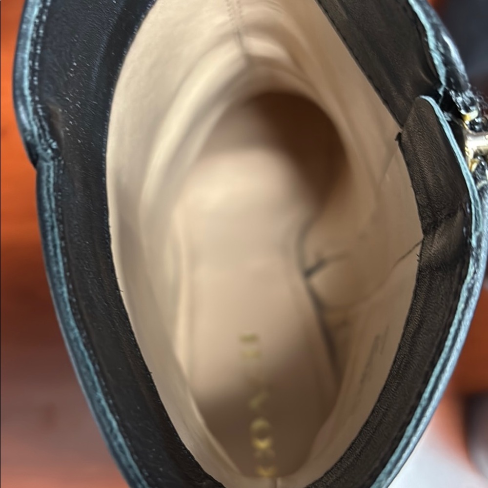 Coach Black Heeled Boots with Gold Hardware - Picture 9 of 13